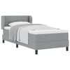 vidaXL Pat cu arcuri cu headboard Gri deschis 90 x 200 cm țesătură