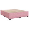 vidaXL Pat box spring cu saltea, roz, 200x200 cm, catifea