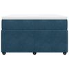 vidaXL Pat box spring cu saltea, albastru &icirc;nchis, 120x200 cm, catifea