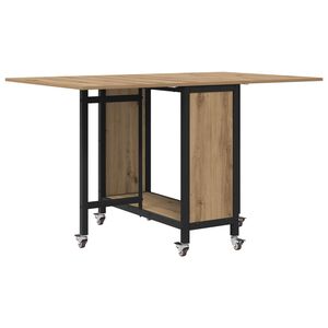 vidaXL Masă de dining pliabilă cu rotițe 130 x 80 x 76,5 cm otel PB