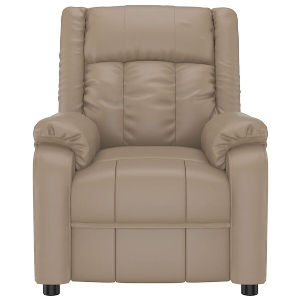 vidaXL Fotoliu masaj cu ridicare verticală, cappuccino piele ecologică