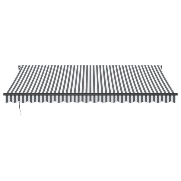 vidaXL Copertină retractabilă manual cu LED, antracit/alb, 450x300 cm
