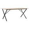 vidaXL Masă de bucătărie, cadru X, 180x90x75cm lemn masiv pin și Oţel