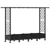 vidaXL Pat Ridicat cu Trellis și Acoperiș Negru 203 x 40 x 127 cm PP
