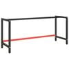 vidaXL Cadru banc de lucru, negru mat/roșu mat, 180x57x79 cm, metal