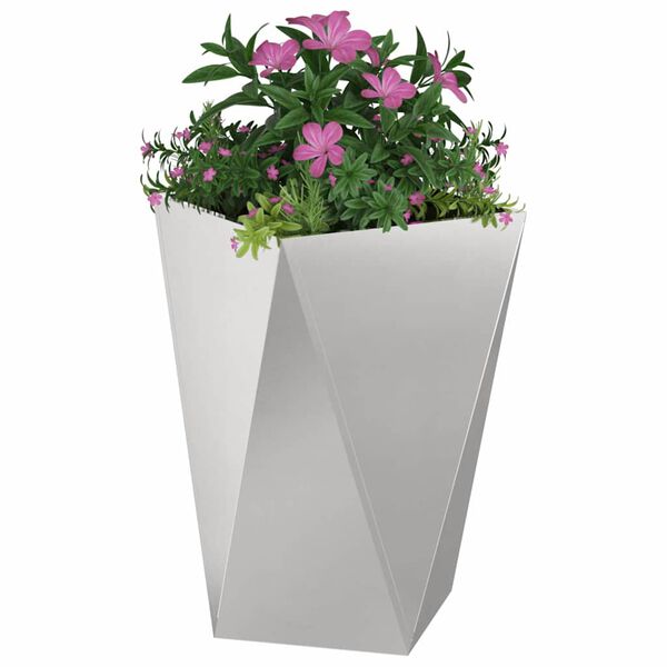 vidaXL Jardinieră 2 pcs Argintiu 50 x 50 x 75 cm Oţel inoxidabil