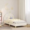 vidaXL Cadru de pat pentru copii cu spătar Crem 80 x 160 cm