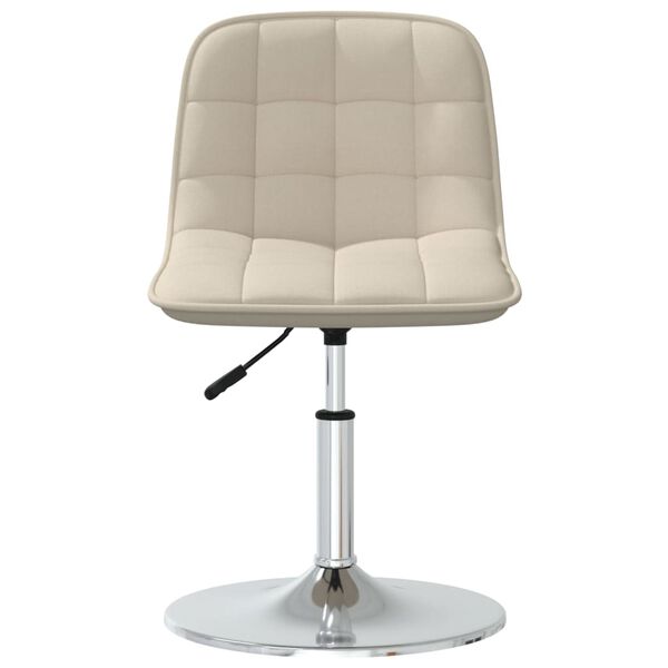 vidaXL Scaune de bucătărie pivotante, 2 buc., crem, material textil