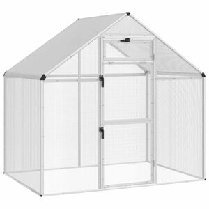 vidaXL Cușcă pentru păsări Argintiu 181,5 x 112 x 173,5 cm