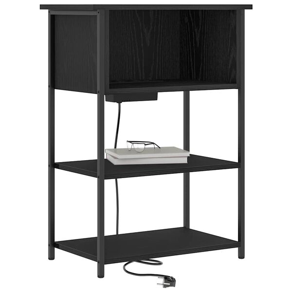 vidaXL Dulap de noapte Stejar Negru 55 x 31 x 76 cm Lemn compozit