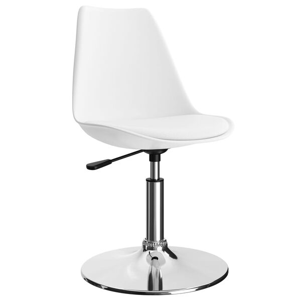 vidaXL Scaune de bucătărie pivotante, 2 buc., alb, piele artificială