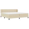 vidaXL Pat cu arcuri cu saltea cu headboard Crem 200 x 200 cm țesătură