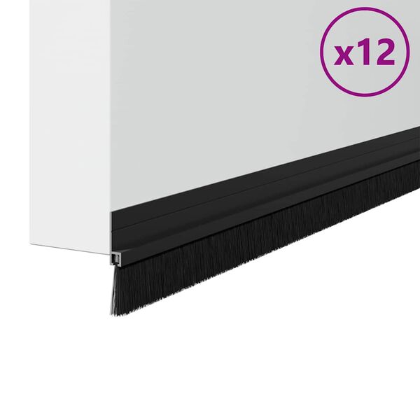 vidaXL Dopuri pentru uși autoadezive 12 pcs Negru 100 cm