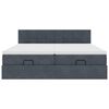 vidaXL Cadru de pat otoman cu saltele Gri închis 200x200cm catifea