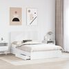 vidaXL Pat cu storage cu headboard Alb 140 x 190 cm Lemn compozit