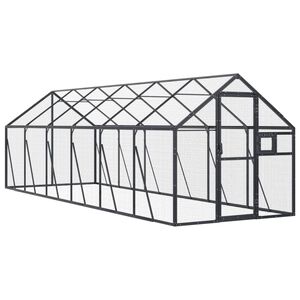 vidaXL Volieră de păsări, antracit, 1,79x6x1,85 m, aluminiu
