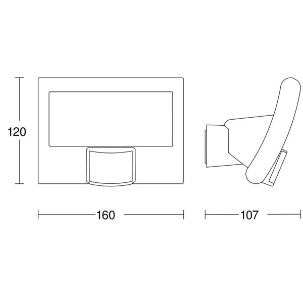 Steinel Proiector de exterior curbat cu senzor, antracit, XLED 012076