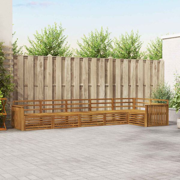 vidaXL Set de canapele de exterior 6 pcs natural Lemn Solid de Acacia