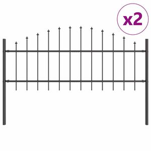 vidaXL Gard de Grădină 2 pcs Gri 170 x 140 cm