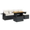 vidaXL Set mobilier de grădină cu perne, 6 piese, negru, poliratan