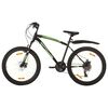 vidaXL Bicicletă montană cu 21 viteze, roată 26 inci, negru, 46 cm