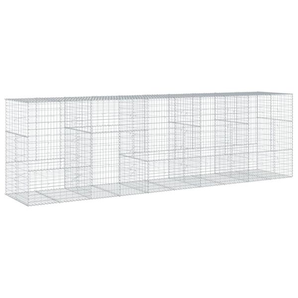 vidaXL Coș gabion cu capac, 500x100x150 cm, fier galvanizat