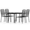 vidaXL Set de servit masa pentru grădină, 5 piese, negru