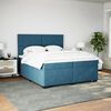 vidaXL Pat box spring cu saltea, albastru, 200x200 cm, catifea