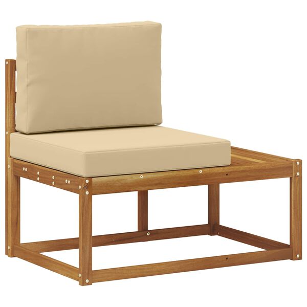 vidaXL Canapea de exterior cu pernă natural 91 x 63 x 73 cm