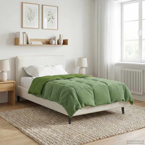 vidaXL Duvet complet pe tot parcursul anului Patos Verde 155 x 220 cm