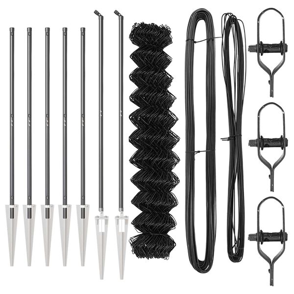 vidaXL Stâlp de gard. Gri 10 x 1,2 m (plasă 60 x 60 mm) Oțel și PVC