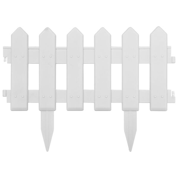 vidaXL Borduri de gazon, 25 buc., alb, 10 m, PP