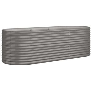vidaXL Strat &icirc;nălțat grădină gri 224x80x68cm oțel galvanizat