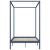 vidaXL Cadru pat baldachin, 4 sertare, gri, 140x200 cm, lemn masiv pin