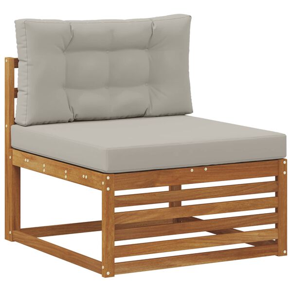 vidaXL Set de canapele de exterior 5 Bucată Gri natural și deschis