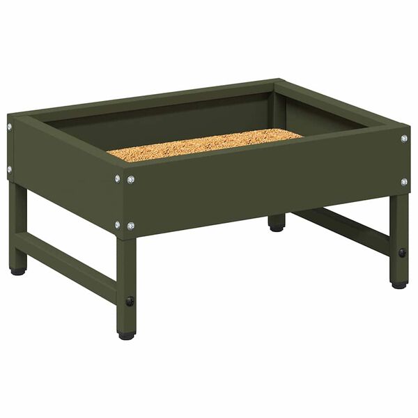 vidaXL Hrănitor pentru păsări Verde măsliniu 80 x 28 x 13.5 cm