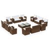 vidaXL Set mobilier de grădină cu perne, 16 piese, maro, poliratan