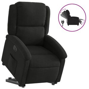 vidaXL Fotoliu electric rabatabil cu ridicare, negru, textil