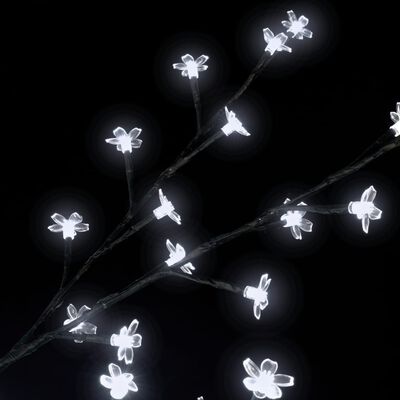 vidaXL Pom Crăciun, 600 LED-uri alb rece, flori de cireș, 300 cm