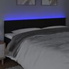 vidaXL Tăblie de pat cu LED, negru, 160x5x78/88 cm, textil
