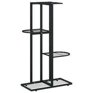 vidaXL Suport pentru flori cu 4 nivele, negru, 43x22x76 cm, metal