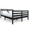 vidaXL Cadru de pat, negru, 140x190 cm, lemn masiv