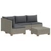 vidaXL 5 buc. Set de lounge din ratan cu perne GENDT Ratan Natural