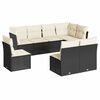 vidaXL Set mobilier de grădină cu perne, 8 piese, negru, poliratan