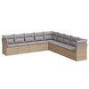 vidaXL Set canapele de grădină, 9 piese, cu perne, bej, poliratan