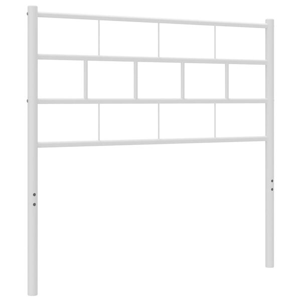 vidaXL Tăblie de pat metalică, alb, 75 cm