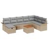 vidaXL Set de canapele pentru grădină 9 buc. Bej Rattan poli