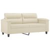 vidaXL Set de canapele cu perne, 2 piese, crem, piele ecologică