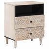 vidaXL Dulap pentru pat Alb 50 x 33 x 60 cm Lemn de mango solid