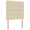 vidaXL Pat cu arc LED cu saltea cu headboard Crem 90 x 200 cm țesătură